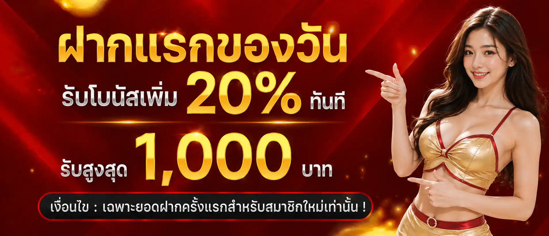 TOPS8 โปรฝากแรกของวัน รับโบนัสเพิ่ม 20% ทันที รับสูงสุด 100%